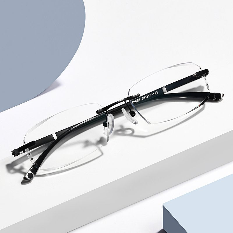 老眼鏡 ブルーライトカット シニアグラス おしゃれ レディース 度数チェック表 メンズ PCメガネ ブラック 58065
